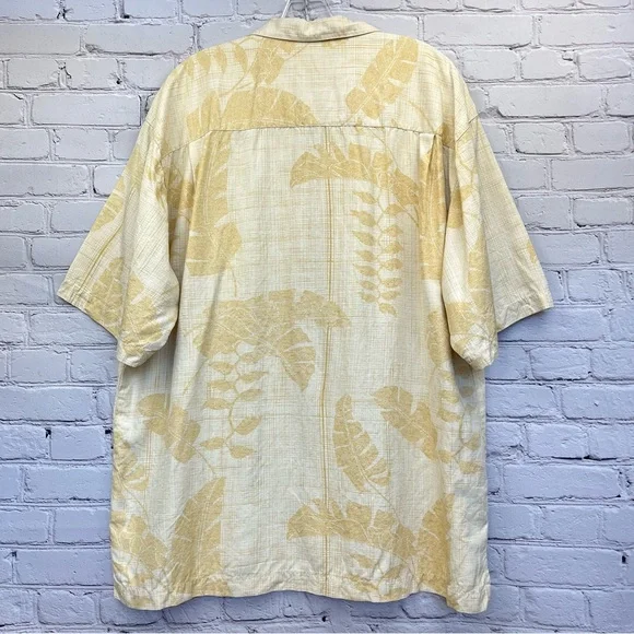 Tommy Bahama Short Sleeve Button Up Silk Hawaiian Shirt Golden Yellow Sz XL - Picture 11 of 16
